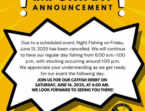 Night Fishing Cancelled to Prep for the Catfish Derby